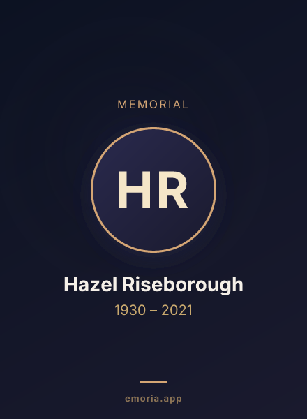 Memorial portrait of Hazel Riseborough