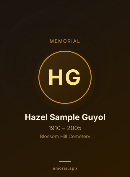Memorial portrait of Hazel Sample Guyol