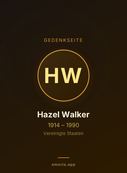 Gedenkportrait von Hazel Walker