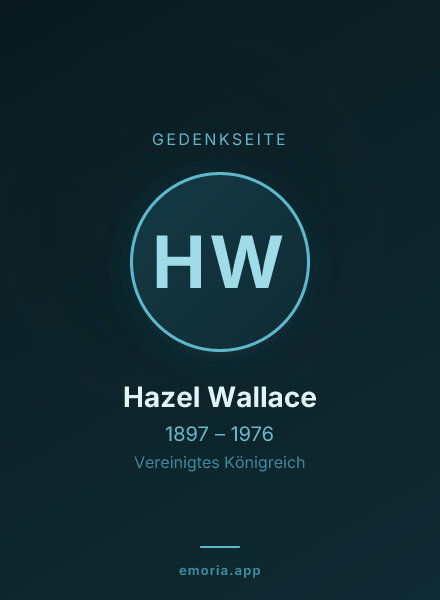 Gedenkportrait von Hazel Wallace