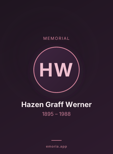 Memorial portrait of Hazen Graff Werner