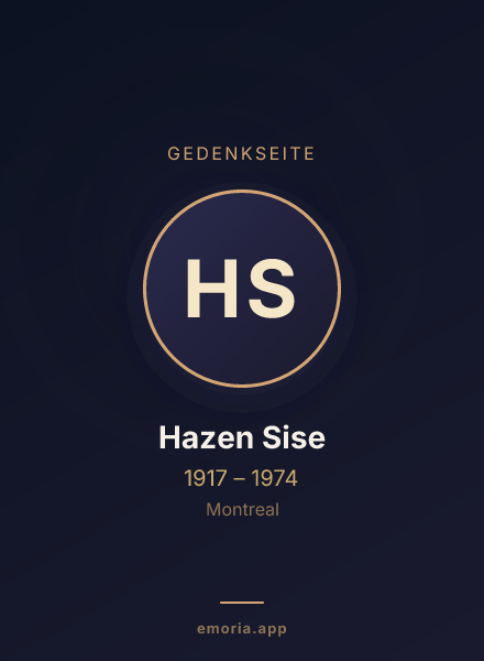 Gedenkportrait von Hazen Sise