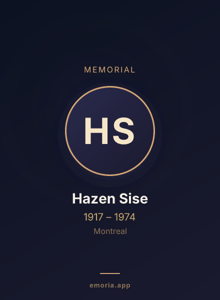 Memorial portrait of Hazen Sise