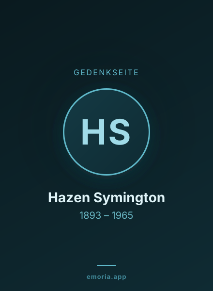 Gedenkportrait von Hazen Symington