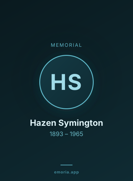 Memorial portrait of Hazen Symington
