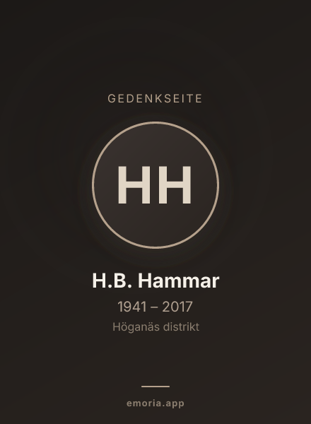 Gedenkportrait von H.B. Hammar