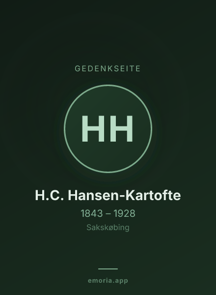 Gedenkportrait von H.C. Hansen-Kartofte