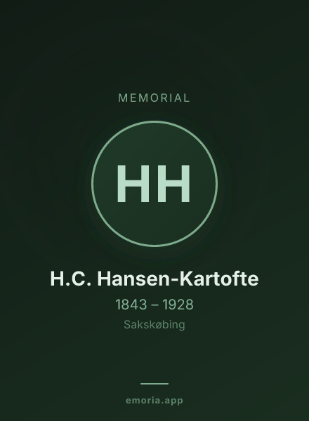 Memorial portrait of H.C. Hansen-Kartofte