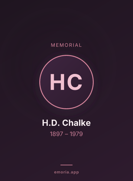 Memorial portrait of H.D. Chalke
