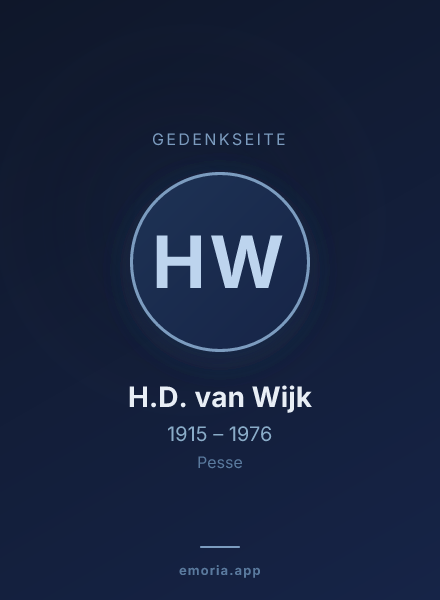 Gedenkportrait von H.D. van Wijk