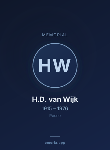 Memorial portrait of H.D. van Wijk