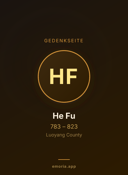 Gedenkportrait von He Fu