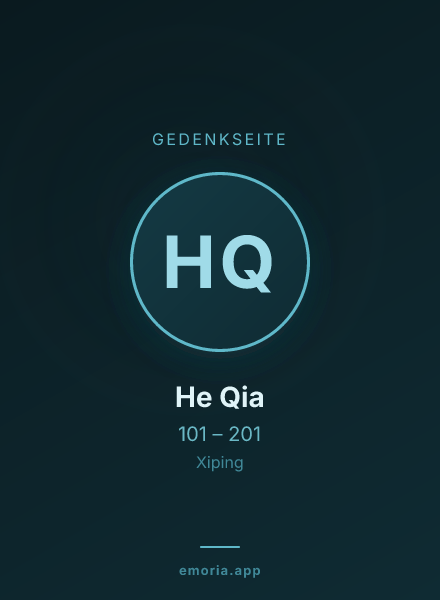 Gedenkportrait von He Qia