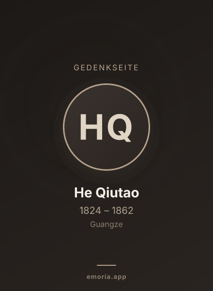 Gedenkportrait von He Qiutao