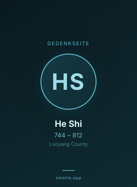 Gedenkportrait von He Shi
