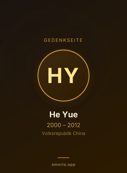 Gedenkportrait von He Yue