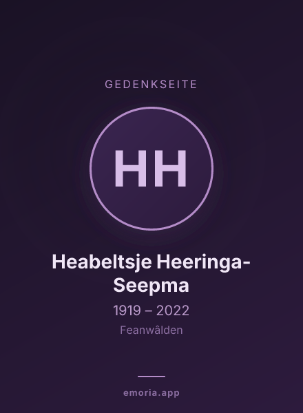 Gedenkportrait von Heabeltsje Heeringa-Seepma