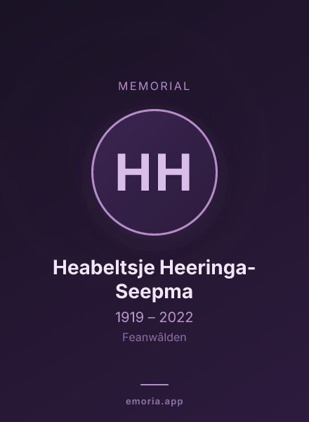 Memorial portrait of Heabeltsje Heeringa-Seepma