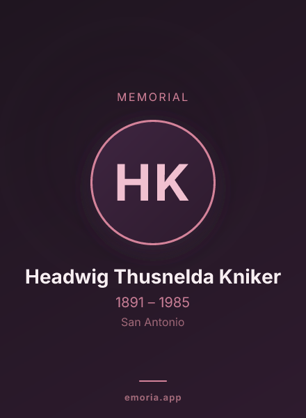 Memorial portrait of Headwig Thusnelda Kniker