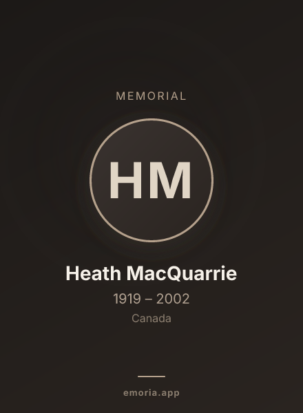 Memorial portrait of Heath MacQuarrie