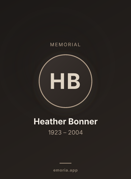 Memorial portrait of Heather Bonner