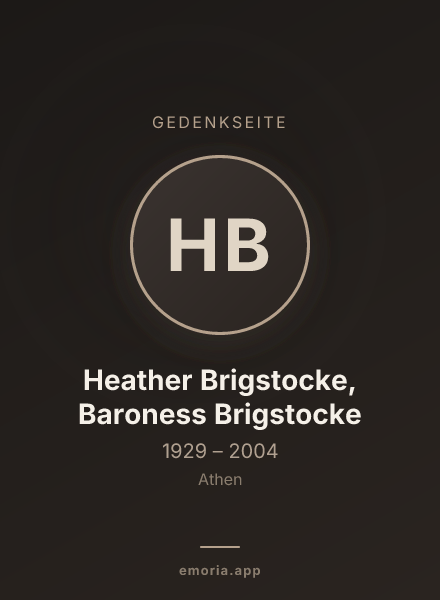 Gedenkportrait von Heather Brigstocke, Baroness Brigstocke