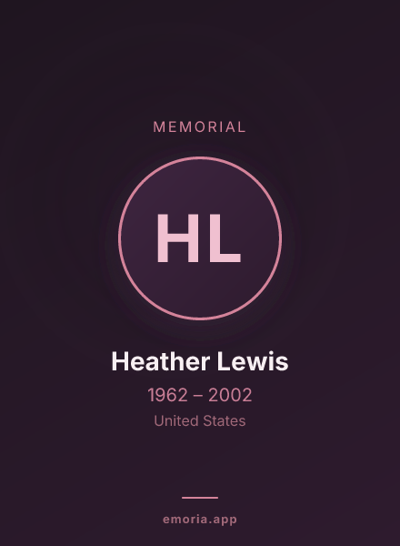 Memorial portrait of Heather Lewis