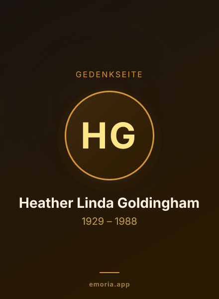 Gedenkportrait von Heather Linda Goldingham