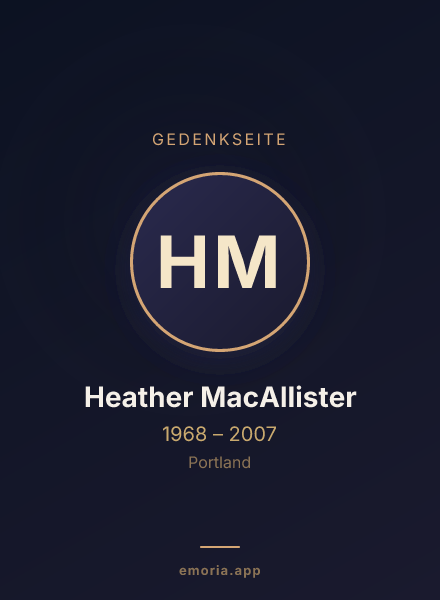 Gedenkportrait von Heather MacAllister