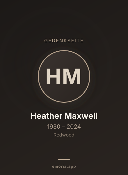 Gedenkportrait von Heather Maxwell