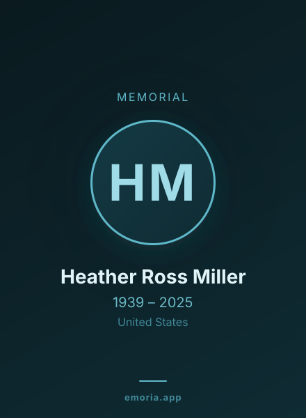 Memorial portrait of Heather Ross Miller