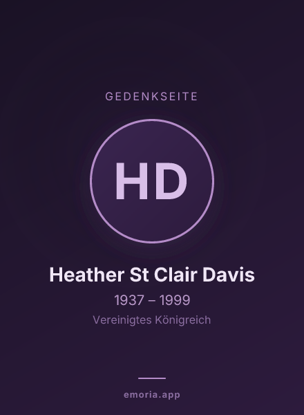 Gedenkportrait von Heather St Clair Davis