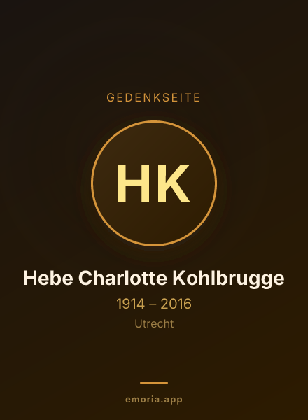 Gedenkportrait von Hebe Charlotte Kohlbrugge