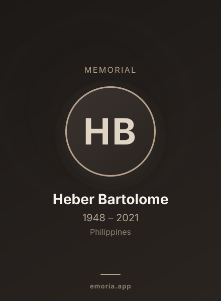 Memorial portrait of Heber Bartolome