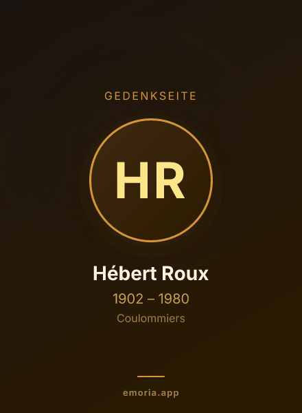 Gedenkportrait von Hébert Roux