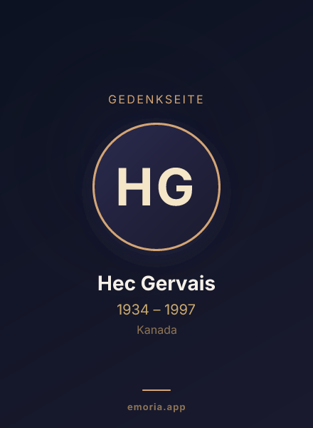 Gedenkportrait von Hec Gervais