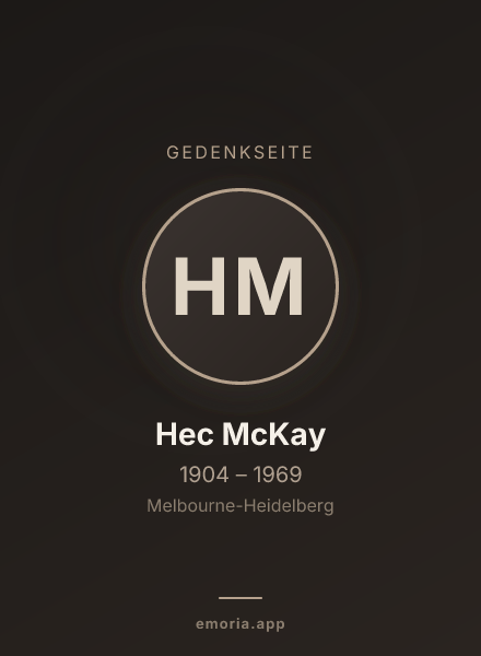 Gedenkportrait von Hec McKay