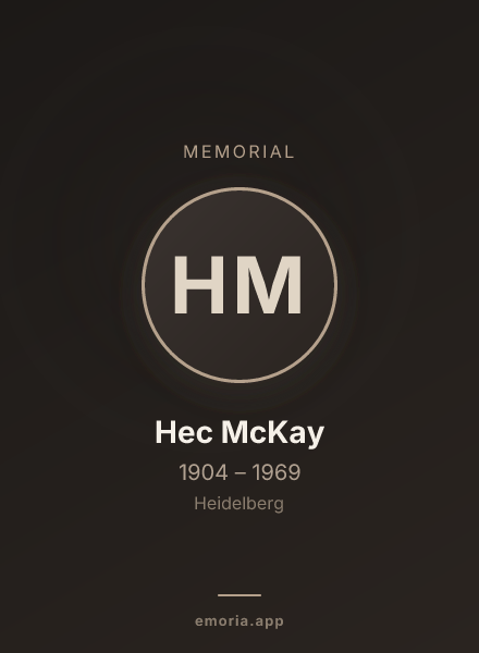Memorial portrait of Hec McKay