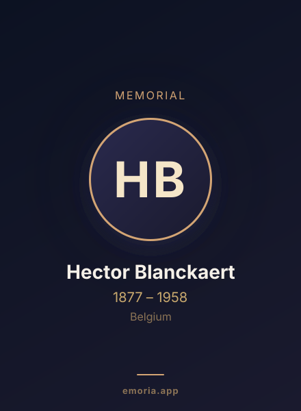 Memorial portrait of Hector Blanckaert