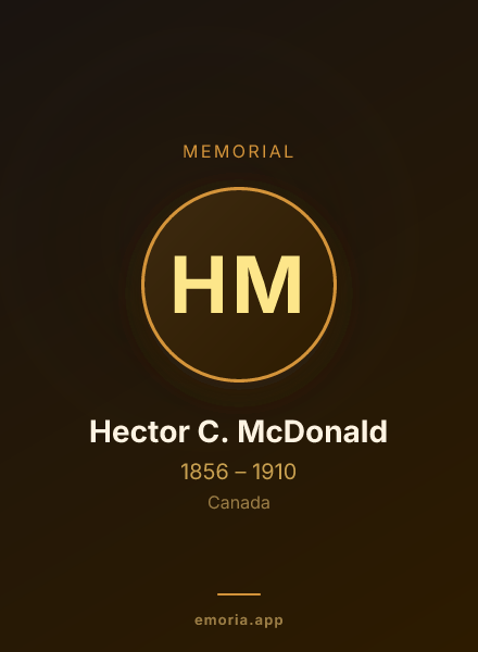 Memorial portrait of Hector C. McDonald