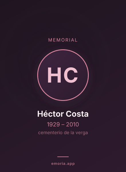 Memorial portrait of Héctor Costa