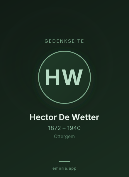 Gedenkportrait von Hector De Wetter