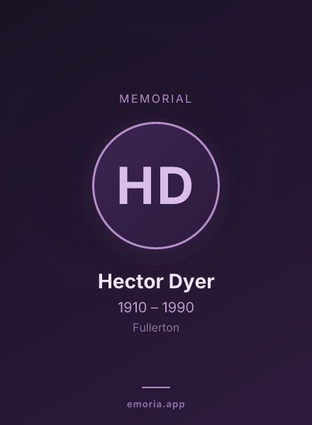 Memorial portrait of Hector Dyer