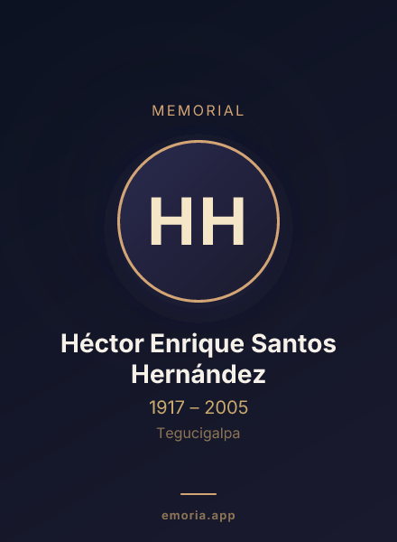 Memorial portrait of Héctor Enrique Santos Hernández
