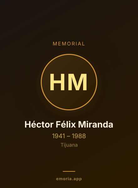 Memorial portrait of Héctor Félix Miranda