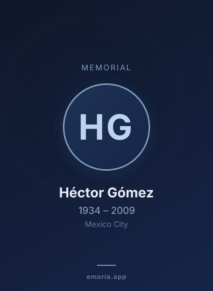 Memorial portrait of Héctor Gómez