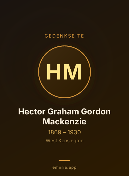 Gedenkportrait von Hector Graham Gordon Mackenzie