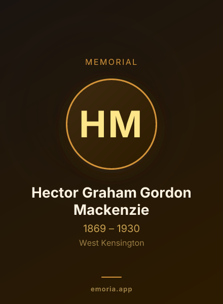 Memorial portrait of Hector Graham Gordon Mackenzie