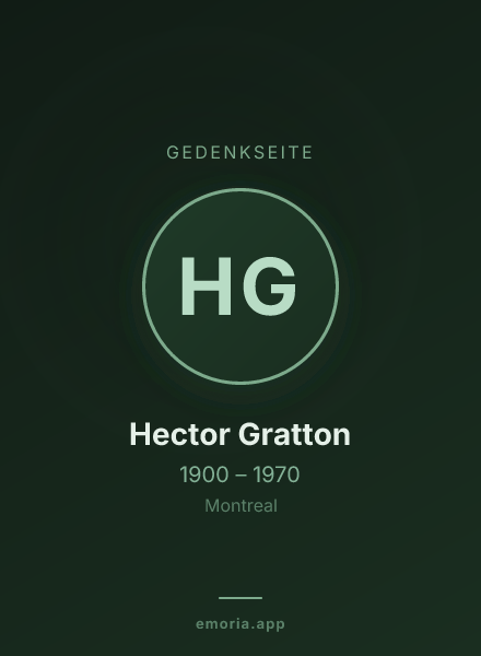 Gedenkportrait von Hector Gratton