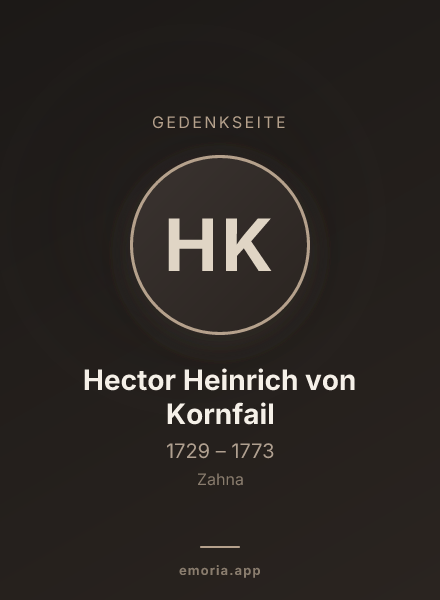 Gedenkportrait von Hector Heinrich von Kornfail